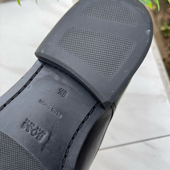 HUGO BOSS Highline Derby Oxford Dress Shoes BLACK LEATHER SIZE 8.5 - Picture 15 of 15